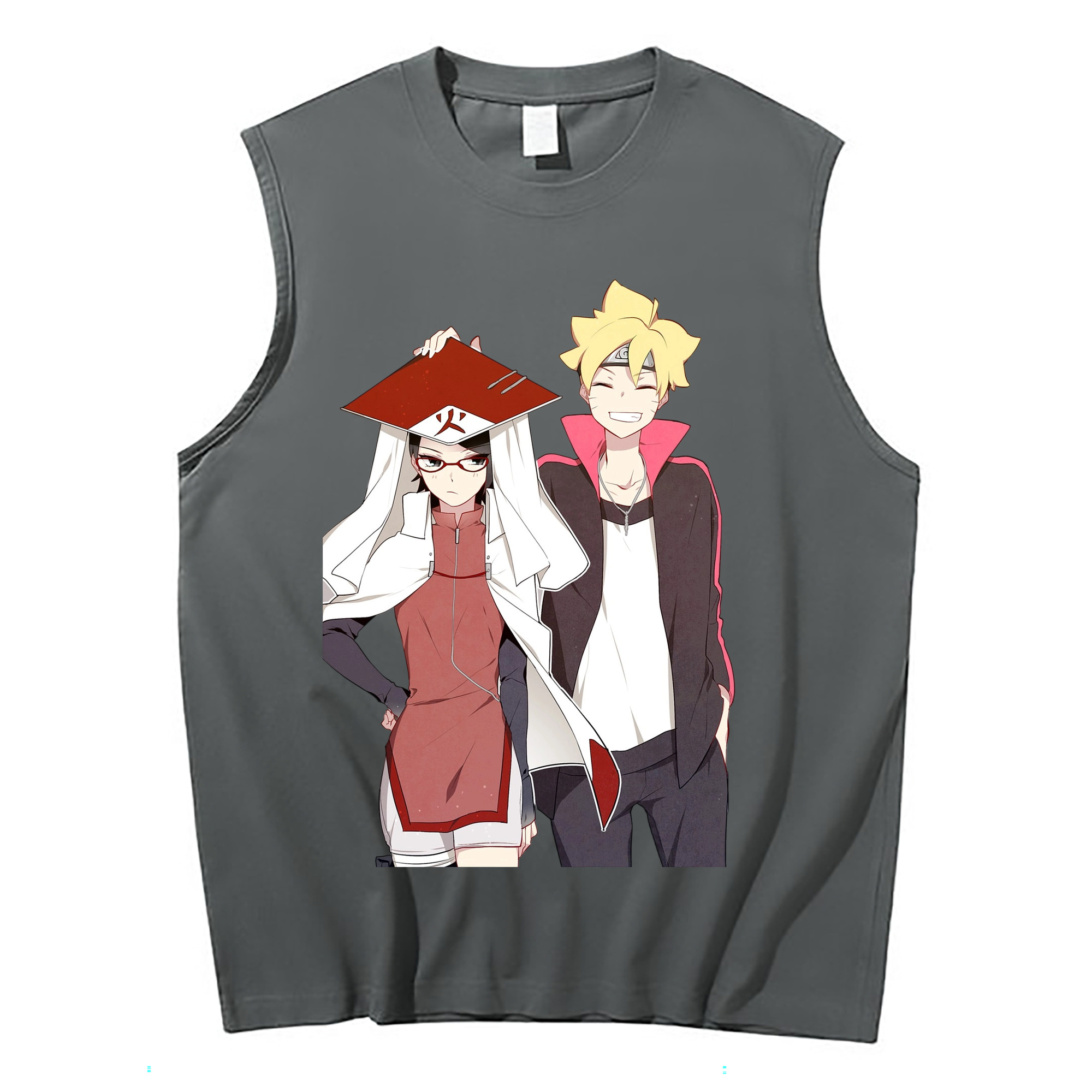 （画像用） NARUTO -ナルト- うちは サラダ Uchiha Sarada コットン100％タンクトップ（フロントプリント）